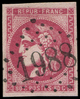 EMISSION DE BORDEAUX -  49c  80c. Rose Carminé, Obl. GC 1988, Frappe Superbe, TTB - 1870 Emission De Bordeaux