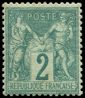 * TYPE SAGE - *    62    2c. Vert, Infime Rousseur Sur Une Dent, Sinon TB. J - 1876-1878 Sage (Type I)