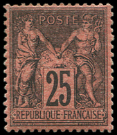 * TYPE SAGE - *    91   25c. Noir Sur Rouge, Bien Centré, TB - 1876-1878 Sage (Type I)