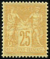 * TYPE SAGE - *    92a  25c. Jaune Sur Bistre-jaune, Quasiment **, TB. C - 1876-1878 Sage (Type I)