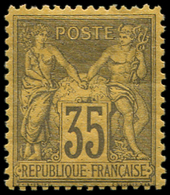 * TYPE SAGE - *    93   35c. Violet Noir Sur Jaune, Bon Centrage, TB. J - 1876-1878 Sage (Type I)