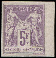* TYPE SAGE - *    95e   5f. Violet Sur Lilas, NON DENTELE, Petit Bdf, TB - 1876-1878 Sage (Type I)