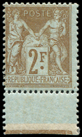 ** TYPE SAGE - **   105   2f. Bistre Sur Azuré, Bdf, TB - 1876-1878 Sage (Type I)