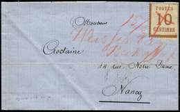 Let ALSACE-LORRAINE - Let  5   10c. Bistre, Obl. Au Crayon Rouge Sur LAC De 1871, Mention Au Crayon Rouge "15/3, Weissen - Lettres & Documents