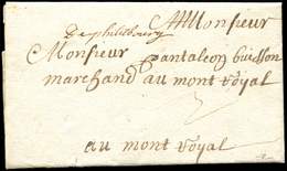 Let MARQUES POSTALES D'ARMEES - Let  Marque Manuscrite De Philisbourg Sur LAC Du 15/10/1693 Pour Mont Royal, TB - Marques D'armée (avant 1900)