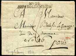 Let MARQUES POSTALES D'ARMEES - Let  MP N°22/ARM.D'ALLEMAGNE S. LAC De Magdebourg 1811, TTB - Marques D'armée (avant 1900)