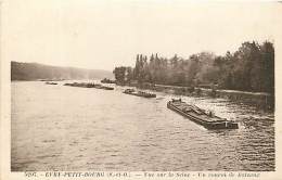 EVRY PETIT BOURG VUE SUR LA SEINE CONVOI DE PENICHES - Evry