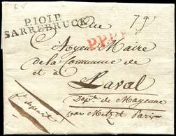 Let DEPARTEMENTS CONQUIS - Let  101/Sarre MP P.101.P./SARREBRUCK Et P.P.P.P. En Rouge Sur LAC De L'An 9, TB - 1792-1815: Départements Conquis