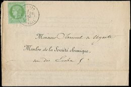 Let LETTRES DE PARIS - Let  N°53 Obl. Càd R. PASCAL 28/12/72 S. Imprimé, Indice 19, TTB - 1849-1876: Période Classique