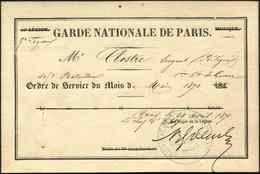 Let Commune De Paris - Let   Carton Imprimé Garde Nationale De Paris 29/4/71, TB - Guerre De 1870