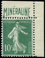 ** EMISSIONS DU XXème SIECLE - **   188A  Minéraline, 10c. Vert, Très Bien Centré, On Joint N°188B, TB - Neufs