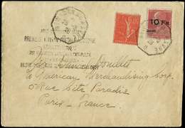 Let POSTE AERIENNE - Let  3   10Fr. Sur 90c. Rouge, Berthelot, "ILE De FRANCE" + N°199 Obl. Càd Octog. NEW-YORK Au HAVRE - 1927-1959 Neufs