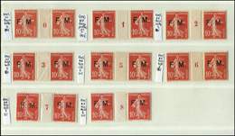 FRANCHISE MILITAIRE -  5    10c. Rouge, 8 PAIRES Mill.0 à 8, * Et **, TB - Timbres De Franchise Militaire