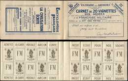 FRANCHISE MILITAIRE -  10A  Infanterie, FM Brun, Carnet De 10 Diptyques, Bloc Non Collé, TB - Timbres De Franchise Militaire