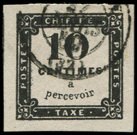 TAXE -  1   10c. Noir Litho, Obl. Càd T15, Grandes Marges, Superbe - 1859-1959 Neufs