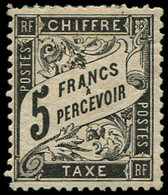 * TAXE - *    24   5f. Noir, Dentelure Un Peu Irrégulière Mais Bon Centrage, C - 1859-1959 Neufs