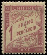 * TAXE - *    39   1f. Rose Sur Paille, TB - 1859-1959 Neufs