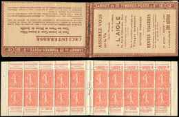 CARNETS (N°Cérès Jusqu'en1964) -  108  Semeuse Lignée, 50c. Rouge, N°199B, T IIB, S  148, L'AIGLE, TB - Autres & Non Classés