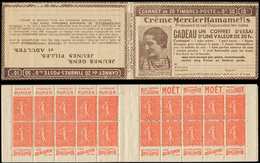 CARNETS (N°Cérès Jusqu'en1964) -  121  Semeuse Lignée, 50c. Rouge, N°199, T IIA, S. 261, MERCIER HAMAMELIS, TB - Autres & Non Classés