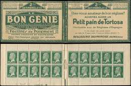 CARNETS (N°Cérès Jusqu'en1964) -  138  Pasteur, 10c. Vert, N°170, S. 93-B, TORTOSA/BON GENIE, Bas De Feuille N°U 20010 8 - Autres & Non Classés