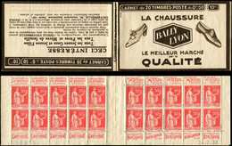 CARNETS (N°Cérès Jusqu'en1964) -  178  Paix, 50c. Rouge, N°283, T I, S. Nord-C, BALLY-LYON, N°56615, Daté 24/2/33, Lég. - Autres & Non Classés