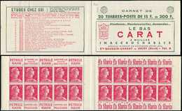 CARNETS (N°Cérès Jusqu'en1964) -  301  Muller, 15f. Rose, N°1011, S. 13-56, CARAT, TTB - Autres & Non Classés