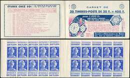 CARNETS (N°Cérès Jusqu'en1964) -  322  Muller, 20f. Bleu, N°1011B, T I, S. 21-58, HORLOGERIE DU DOUBS, TB - Autres & Non Classés