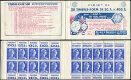 CARNETS (N°Cérès Jusqu'en1964) -  329  Muller, 20f. Bleu, N°1011B, T I, S. 4-57, HORLOGERIE DU DOUBS, TTB - Autres & Non Classés