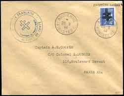 Let TIMBRES DE LIBERATION - Let  AUDIERNE 19 : 4f. Bleu Typo, Obl. Audierne 20/9/44 Sur Env., TB. C - Libération