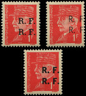 * TIMBRES DE LIBERATION - *    BORDEAUX 4a : 1f. Rouge, Les 3 Types Surch. DOUBLE, TB, Signés Mayer - Libération