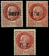 ** TIMBRES DE LIBERATION - **   BORDEAUX 6 : 1f50 Brun-rouge, 2 Ex. T III DOUBLE SURCHARGE Et SURCHARGE RENVERSEE + 1 Ex - Libération