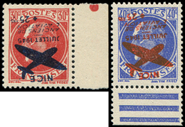 ** TIMBRES DE LIBERATION - **   NICE 13/14 : 30c. Rouge Et 40c. Outremer, Surcharge RENVERSEE, Bdf, TB - Libération