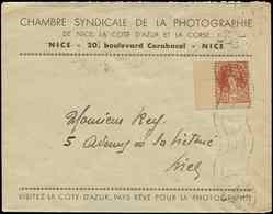 Let TIMBRES DE LIBERATION - Let  NICE DE GAULLE Emission De Nice : 1f50 Brun Obl. S. Env. Chambre Syndicale De La Photog - Libération