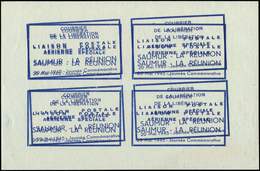 (*) TIMBRES DE LIBERATION - (*)  SAUMUR LIBERATION 1a : Vignette Aérienne, Essai En Bleu, DOUBLE Impression, Feuillet De - Libération