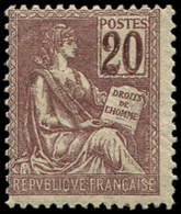 * VARIETES - *    113b  Mouchon, 20c. Brun Lilas, CHIFFRES DOUBLES, R Et TB - Neufs