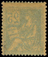 ** VARIETES - **   118b  Mouchon, 25c. Bleu, T II, Impression RECTO-VERSO, Décentré, Sinon TB - Neufs