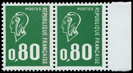 ** VARIETES - **   1891d  Béquet, 0,80 Vert Typo, SANS PHOSPHO Tenant à Normal Bdf, TB - Neufs