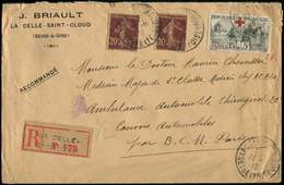 Let LETTRES DU XXe SIECLE - Let  N°156 + 139 (2) Obl. LA CELLE ST CLOUD 23/11/18 S. Env. Rec., TB - Storia Postale