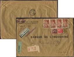 Let LETTRES DU XXe SIECLE - Let  N°262 BANDE De 3 (un Ex. Défx) + Unité + N°189 + N°283 Obl. PARIS 118 7/6/33 S. Env. Re - Storia Postale