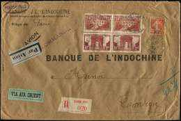 Let LETTRES DU XXe SIECLE - Let  N°262A PAIRE + N°235 + N°258 PAIRE, Obl. Paris 5/10/32 S. Env. Rec. Par Avion, TB - Storia Postale