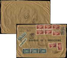 Let LETTRES DU XXe SIECLE - Let  N°262A BLOC De 4 Et 4 Unités + N°259a BANDE De 3 + N°271 PAIRE, Obl. Paris Gare PLM 21/ - Storia Postale