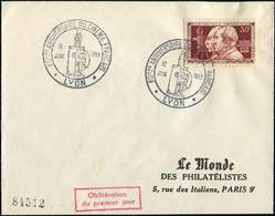 Let LETTRES DU XXe SIECLE - Let  N°1033 Obl. Illustré 1er Jour Lyon 12/6/55 S. Env. Du Monde Des Philatélistes, TB - Storia Postale