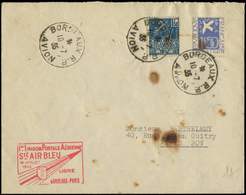 Let Air Bleu - Let  N°273 + 294 Obl. BORDEAUX R.P. 10/7/35 S. Env., Cachet  BORDEAUX-PARIS, Qqs Taches Brunes, Sinon TB - Premiers Vols