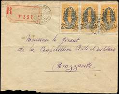 Let Let  CONGO N°98 BANDE De 3 Obl. GAMBOMA 15/9/30 S. Env. Rec., Arr. BRAZZAVILLE Le 25/9, TB - Autres & Non Classés