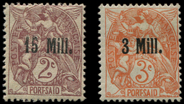 * *    ALEXANDRIE 36b Et 44a : 3m. S. 3c. Et 15m. Sur 2c., ERREUR Surcharge Sur Timbres De Port-Said, TB. C - Autres & Non Classés