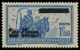 ** **   COTE D'IVOIRE 101b : 1f50 Bleu Et Gris, Surch. DOUBLE, TB - Autres & Non Classés