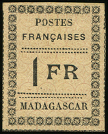 (*) (*)  MADAGASCAR 12 : 1f. Noir Sur Jaune, TB. Br - Autres & Non Classés