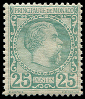 ** **   MONACO 6 : 25c. Vert, Charles III, Bien Centré Et TB - Marcophilie