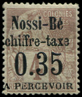 * *    NOSSI-BE Taxe 4 : 0.35 Sur 4c. Lilas Brun, TB - Autres & Non Classés