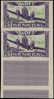 SENEGAL PA 30 : 100f., Essai De Couleur En Violet Et Vert, PAIRE Bdf, TB - Autres & Non Classés